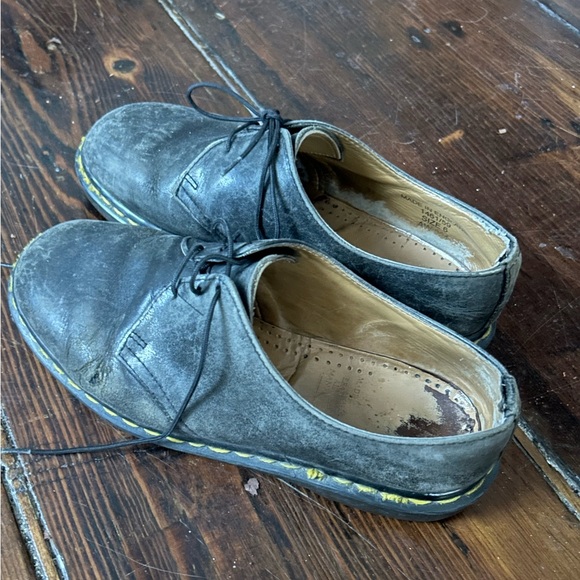 Vtg Doc Martens 1461 Oxfords Sz US 6 Black Leather Made In England Grunge Rock - Picture 5 of 5